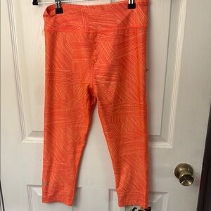 Under Armour Orange Leggings Geometric Cropped